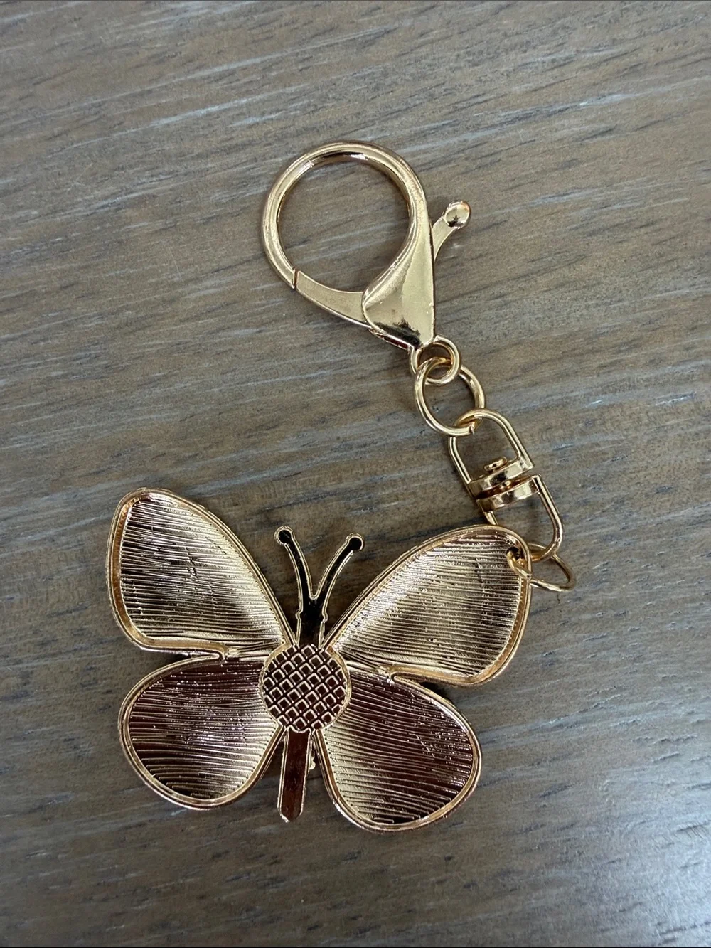 5/$20 Gold Butterfly Keychain with Blue and Teal Crystal Accents NWOT